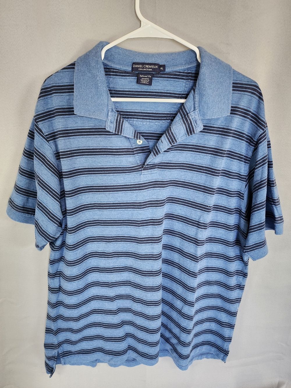 Daniel Cremieux Light Blue Polo with Navy Stripes